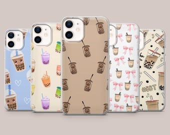 Boba Tea Phone Case Bubble Tea Drink Cover for iPhone 17Pro, 16, 15, 14, 13, 12, Samsung S26, S25, S24, S23, A16, A56, Pixel 10Pro, 9Pro