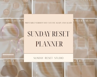 Sunday Reset Planner: Light Edition, wekelijkse zelfzorgreset (digitaal en afdrukbaar)