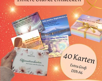 Affirmation cards for adults: 40 inspiring cards for self-love, inner strength, and positive thoughts. For everyday life and meditation.