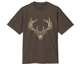 Camiseta con ilustración de cráneo con astas / Camiseta vintage con estampado de ciervo
