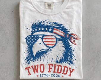 Camiseta divertida con águila patriótica, camiseta Two Fiddy 1776-2026, camiseta USA Pride 250 Years, camiseta gráfica del 4 de julio, camiseta del 250 aniversario de Estados Unidos