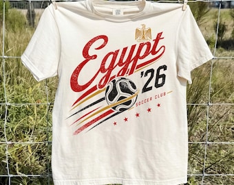 Camiseta de fútbol de Egipto, camiseta de fútbol egipcia, camiseta de club de fútbol estilo vintage, regalo de fútbol de Egipto 2026, camiseta deportiva con estampado retro