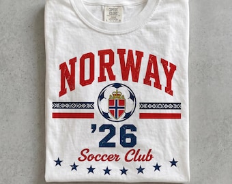 Norway Soccer Shirt 2026, Vintage Norway Football Tee, World Soccer T-Shirt, Norwegian Fan Apparel, Nordic Sports Gift