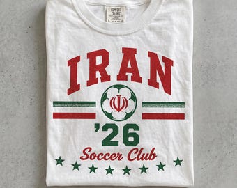 Iran Soccer Shirt 2026, Iranian Football Jersey, Vintage Iran T-Shirt, Soccer Club Tee, Persian Soccer Fan Gift, Sports Tee