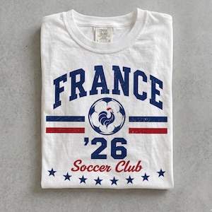France Soccer Shirt 2026 World Football Tee, Vintage French National Team T-Shirt, Les Bleus Rooster Soccer Club Top afbeelding 1