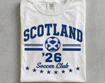 2026 Scotland Soccer Tee, Retro Scottish Football Shirt, Scotland Flag Soccer Club Gift, Collegiate Style Scotland Apparel