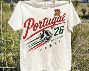 Camiseta de fútbol de Portugal 2026, camiseta vintage de fútbol de Portugal, camiseta del gallo portugués Galo de Barcelos, regalo retro para aficionados al fútbol, camiseta deportiva