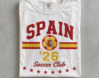 Vintage Spain 2026 Soccer T-Shirt, Distressed España Football Shirt, World Football Tee, Spain National Team Fan Gear, Soccer Gift