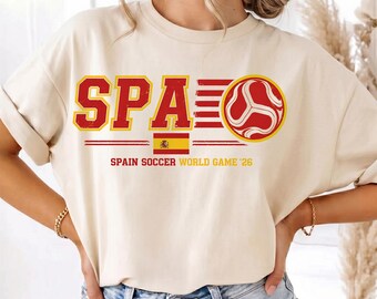 Spain Soccer Shirt World Game 2026, España Football Fan Tee, Spanish National Team Jersey Style, Vintage Soccer Graphic T-Shirt Gift