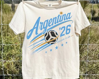 Camiseta de fútbol de Argentina, camiseta retro de Argentina 2026, camiseta de club de fútbol estilo vintage, regalo para el aficionado argentino, ropa de fútbol mundial 2026
