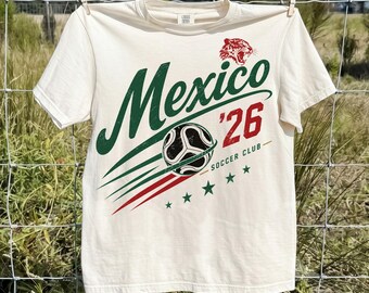 Mexico Soccer Shirt 2026 World Soccer Fan Gear, Mexico Soccer Club Vintage Tee, Retro Mexican Football Graphic T-Shirt, Soccer Fan Gift