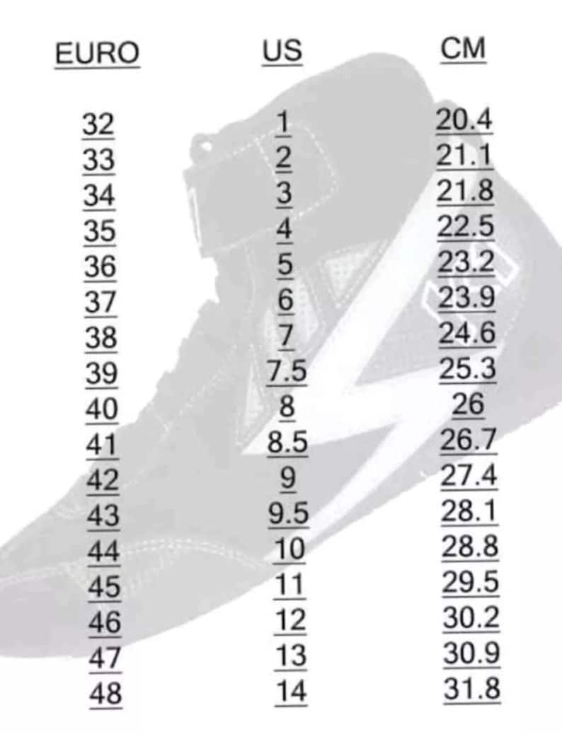 Peut inclure: Chaussure de sport montante noire et blanche avec un motif d'&eacute;clair. L'image comprend un tableau des tailles avec des mesures en cm. Les tailles varient de 20,4 cm &agrave; 31,8 cm.
