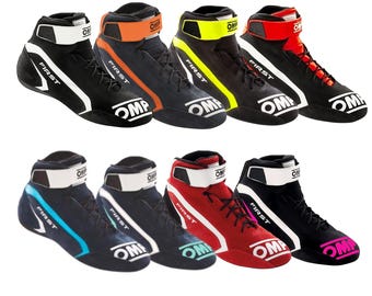 OMP Kart Racing Shoes, Suede Leather Motorsport Footwear (Men, Women, Kids)