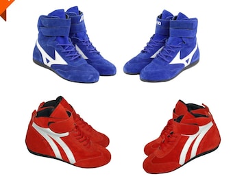 Chaussures de course de karting vintage | Cuir de qualité élite| Stock limité | Antidérapant