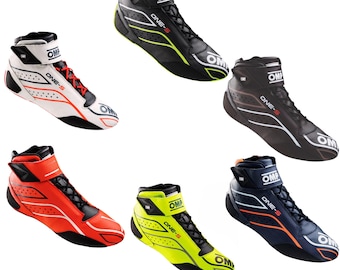 NEW Omp Kart Racing Shoes Leather Multi Color | Professional Karting Motorsport Shoes