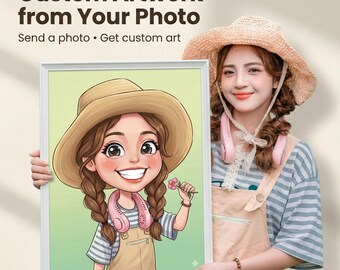 Retrato de caricatura personalizado a partir de una foto / Ilustración de dibujos animados divertida / Regalo de retrato digital personalizado