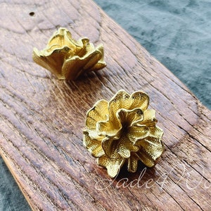 Flower Solid Brass Dresser Handle Pull Knob Pull Handle / Kitchen Cabinet Pull Handle Knob Furniture Hardware WM1654