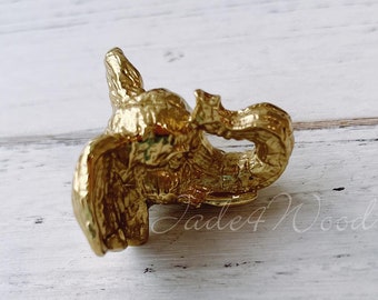 Elephant Solid Brass Dresser Handle Pull Knob Pull Handle / Kitchen Cabinet Pull Handle Knob Furniture Hardware WM1710