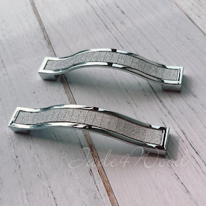 6.3&quot; 5&quot; 3.75&quot; Silver Chrome Dresser Handle Furniture Hardware / Crystal Cabinet Handle Door Pull Dresser Knob Furniture Hardware WM280