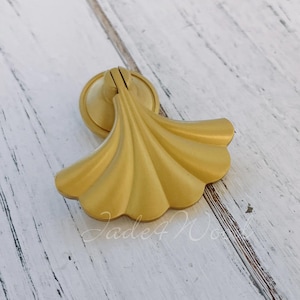Leaf Solid Brass Dresser Handle Pull Knob Pull Handle / Kitchen Cabinet Pull Handle Knob Furniture Hardware WM1800