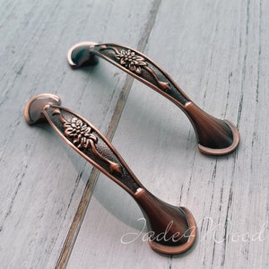 5&quot; 3.75&quot; Handle Dresser Pull Handle / Antique Copper Kitchen Cabinet Door Pull Handle Furniture Hardware LJ123