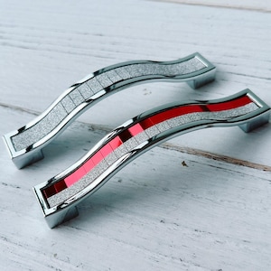 Maniglia per cassettiera cromata argento da 6,3" 5" 3,75" Ferramenta per mobili / Maniglia per mobile in cristallo Maniglia per porta Pomolo per cassettiera Ferramenta per mobili WM280