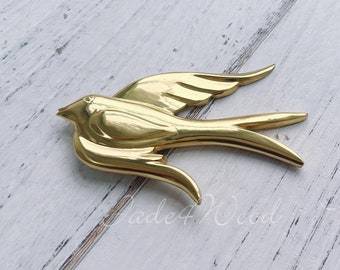 Maniglia per cassettiera in ottone massiccio Bird, maniglia per mobili da cucina, maniglia per mobili WM1771