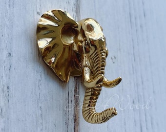 Elephant Solid Brass Dresser Handle Pull Knob Pull Handle / Kitchen Cabinet Pull Handle Knob Furniture Hardware WM1513