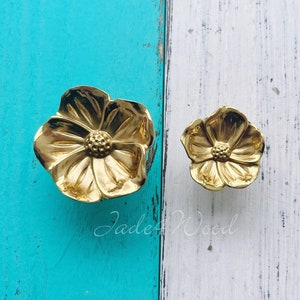 Flower Solid Brass Dresser Handle Pull Knob Pull Handle / Kitchen Cabinet Pull Handle Knob Furniture Hardware WM1779