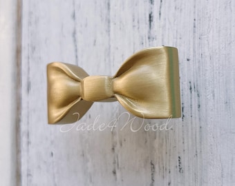 Bow Solid Brass Dresser Handle Pull Knob Pull Handle / Kitchen Cabinet Pull Handle Knob Furniture Hardware WM1389
