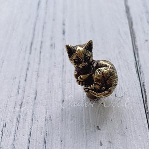 Cat Brass Dresser Handle Pull Knob Pull Handle / Kitchen Cabinet Pull Handle Knob Furniture Hardware WM1870