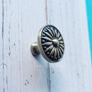 Vintage chique ovale kastknop dressoirknop / antiek bronzen keukenkastknop meubelbeslag WM404