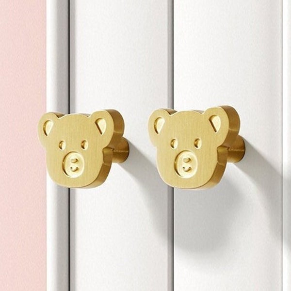 Bear Solid Brass Knob Cupboard Handle Knobs Pulls Handles / Kitchen Cabinet Knobs Pull Handle Furniture Hardware WM23-116