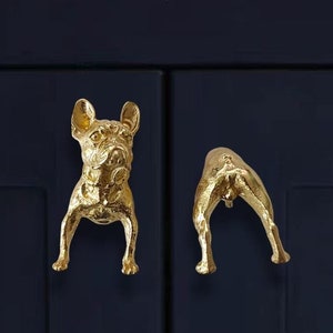 Dog Solid Brass Dresser Handle Pull Knob Pull Handle / Kitchen Cabinet Pull Handle Knob Furniture Hardware WM1558