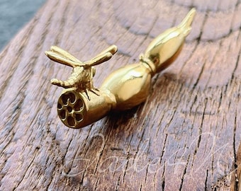 Lotus Root and Dragonfly Solid Brass Dresser Handle Pull Knob Pull Handle / Kitchen Cabinet Pull Handle Knob Furniture Hardware WM1617