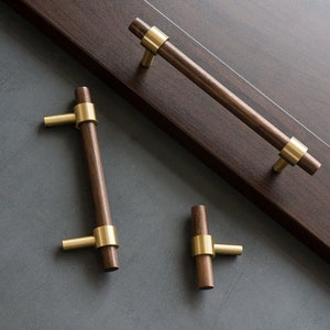 5" 3.75" Solid Brass Wood Cupboard Handle Knobs Pulls Handles / Kitchen Cabinet Knobs Pull Handle Furniture Hardware WM1322