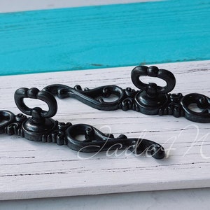 French Shabby Chic Dresser Drawer Pull Handle / Antique Black Cabinet Pull Handle Knob Furniture Hardware WM804