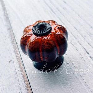 Tirador de cerámica con forma de calabaza para tocador de cocina, cajón o puerta, herraje decorativo de porcelana con forma de calabaza WM863