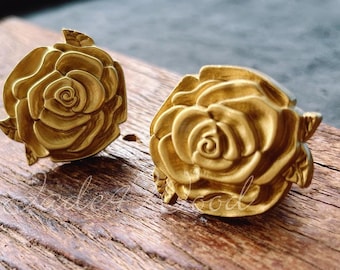 Flower Solid Brass Dresser Handle Pull Knob Pull Handle / Kitchen Cabinet Pull Handle Knob Furniture Hardware WM1425