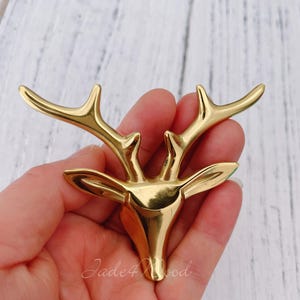 Deer Solid Brass Dresser Handle Pull Knob Pull Handle / Kitchen Cabinet Pull Handle Knob Furniture Hardware WM1536