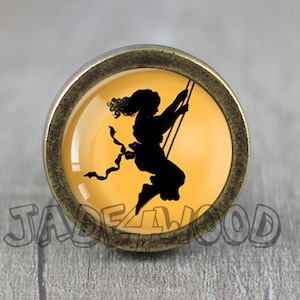 Cute Silhouettes Victoria Glass Cabochon Bronze cabinet Dresser Knob pull / Dresser Pull / Cabinet Knob / Furniture Knob