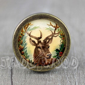 Deer - Handmade Antique Bronze Dresser Knob Cabinet Pull handle