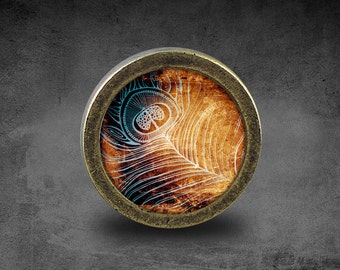 Feather Cabinet Dresser Knob pull / Dresser Pull / Cabinet Knob / Furniture Knob