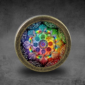 Mandalas Glass Cabochon Bronze cabinet Dresser Knobs pull / Dresser Pull / Cabinet Knobs / Furniture Knobs zdjęcie 1