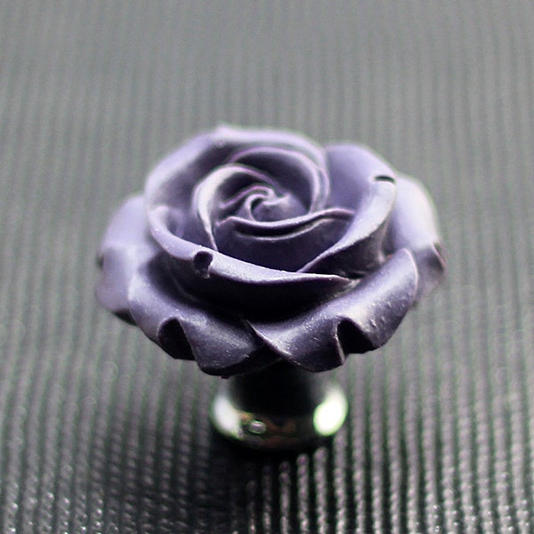 Resin Rose Cabbage Roses Knobs Pulls Flowers Decorative Furniture Knob Pull