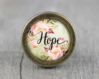 Perillas de tocador de bronce vintage hechas a mano con diseño de flor de esperanza, perillas para gabinete, tiradores, herrajes para muebles