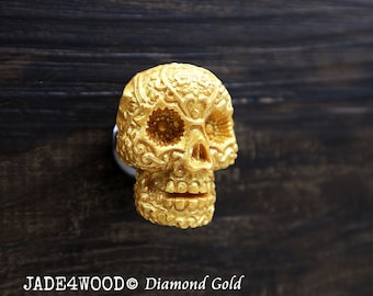 Diamond Gold Skull Resin Knob Dresser knobs cabinet Dresser Knob pull / Dresser Pull / Cabinet Knob / Furniture Knob