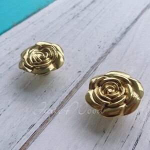Flower Solid Brass Dresser Handle Pull Knob Pull Handle / Kitchen Cabinet Pull Handle Knob Furniture Hardware WM1509