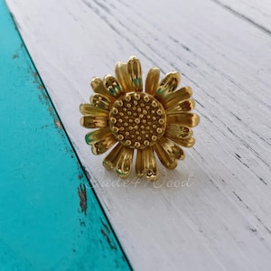 Flower Solid Brass Dresser Handle Pull Knob Pull Handle / Kitchen Cabinet Pull Handle Knob Furniture Hardware WM1613