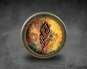 Feather Cabinet Dresser Knob pull / Dresser Pull / Cabinet Knob / Furniture Knob